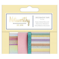 Samolepicí Papírová Washi Páska Sada - Pastelová (4ks) - Pastel Hues Docrafts Papírové Pásky Scrapbooking