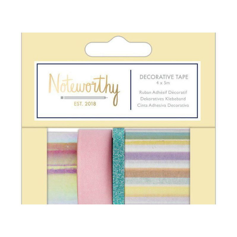 Samolepicí Papírová Washi Páska Sada - Pastelová (4ks) - Pastel Hues Docrafts Papírové Pásky Scrapbooking