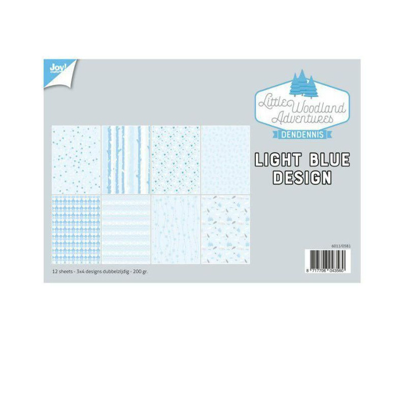 Sada Oboustranných Papírů A4 Design Light Blue Joy Crafts Papíry V Sadě, Potiskem Scrapbooking