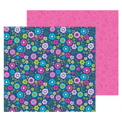 Oboustranný Papír Na Scrapbook (1ks) Beautiful Blooms Doodlebug Design Inc., 30 x 30 Příroda Papíry Listy Potiskem Scrapbooking