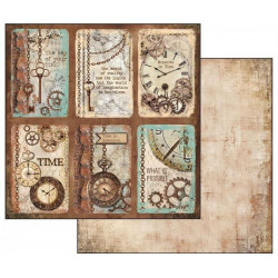 Oboustranný Papír Na Scrapbook Hodiny A Klíče Stamperia 30 x 30 Kartičky Papíry Listy Potiskem Scrapbooking