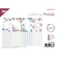 Sada Papírů A4 Michelle's Flowers (12ks), Joy Crafts Papíry V Sadě, Potiskem Scrapbooking