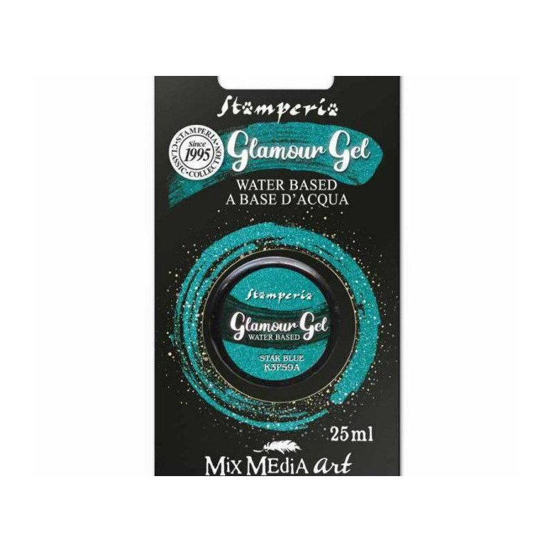 Glamour Gel Nebesky Modrý Třpytivý 25ml Stamperia Efektové, Barvy Speciální, Hobby Barvy Decoupage