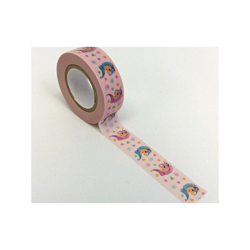 Samolepicí Papírová Washi Páska Růžová S Jednorožci 1, 5cmx10m Ursus Papírové Pásky Scrapbooking