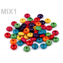 20g 1 Mix Dřevěné Korálky Disk Ø10mm