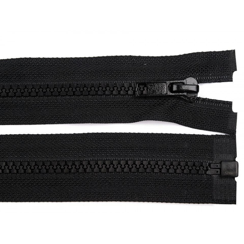 1ks 332 Black Kostěný Zip Šíře 5mm Délka 110 Cm Bundový Černý, Kostěné Dělitelné, Zipy Textilní Galanterie