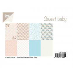 Sada Oboustranných Papírů A4 Sweet Baby A4 (12Ks), Joy Crafts Papíry V Sadě, Potiskem Scrapbooking