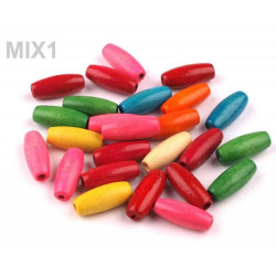 100g 1 Mix Dřevěné Korálky Oliva 8x20 Mm