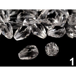 100ks Crystal Skleněné Korálky Broušené Kapky 7x10mm Sklo