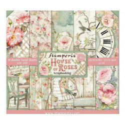 Sada Oboustranných Papírů 30X30Cm House Of Roses (10Ks), Stamperia Papíry Sady Potiskem Scrapbooking