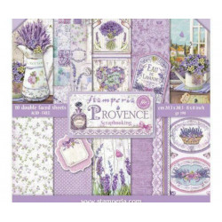 Sada Oboustranných Papírů 20X20Cm Levandule (10Ks), Stamperia Papíry Potiskem Scrapbooking