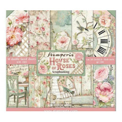 Sada Oboustranných Papírů 20X20Cm House Of Roses (10Ks), Stamperia Papíry Potiskem Scrapbooking