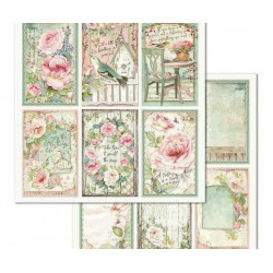 Oboustranný Papír Na Scrapbook Růže Kartičky Stamperia 30 X 30 Papíry Listy Potiskem Scrapbooking