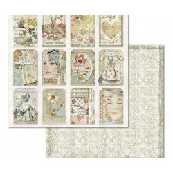 Oboustranný Papír Na Scrapbook Visačky Vintage Móda Stamperia 30 X 30 Kartičky Papíry Listy Potiskem Scrapbooking