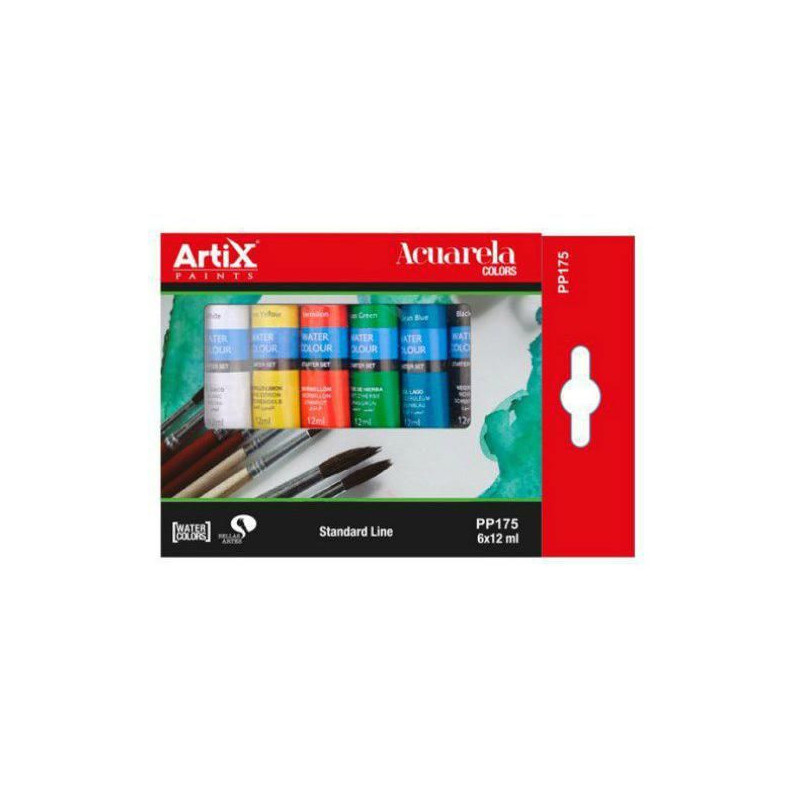 Akvarelové Barvy Artix Paints Sada (6X12Ml), Artix Paints Výtvarné Potřeby