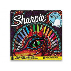 Permanentní Popisovače Sharpie Fine Sada (18Ks + Látkový Vak), Sharpie Fixy Fixy Výtvarné Potřeby