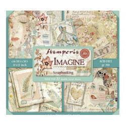 Sada Oboustranných Papírů 30X30Cm Imagine (22Ks), Stamperia Papíry Sady Potiskem Scrapbooking