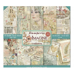 Sada Oboustranných Papírů 30X30Cm Imagine (10Ks), Stamperia Papíry Sady Potiskem Scrapbooking