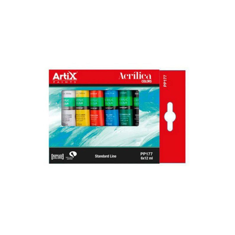 Akrylové Barvy Artix Paints Sada (6X12Ml), Artix Paints Výtvarné Potřeby