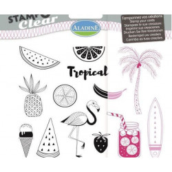 Tropical - Silikonová Gelová Razítka (13Ks), Aladine Papír Scrapbooking