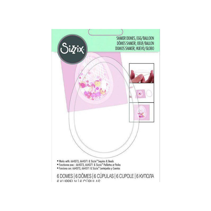 Plastová Krytka Vejce 3D (6Ks), Sizzix Pomůcky Nástroje Boxy Papír Scrapbooking