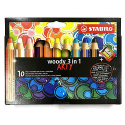 Pastelky Woody Stabilo 3 V 1 - Mix Barev (10ks), Stabilo Akvarelové, Výtvarné Potřeby