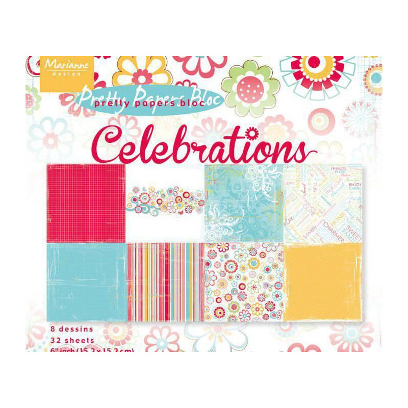 Sada Papírů 15X15Cm Celebrations Marianne Design Papíry Potiskem Scrapbooking