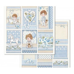 Oboustranný Papír Na Scrapbook Chlapeček Kartičky Stamperia 30 X 30 Děti Papíry Listy Potiskem Scrapbooking