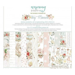 Sada Oboustranných Papírů Mintay Tiny Miracle 30x30cm (12ks) Tin-07 Mintay By Karola Papíry Sady Potiskem Scrapbooking