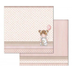 Oboustranný Papír Na Scrapbook Růžový S Holčičkou Stamperia 30 X 30 Děti Papíry Listy Potiskem Scrapbooking