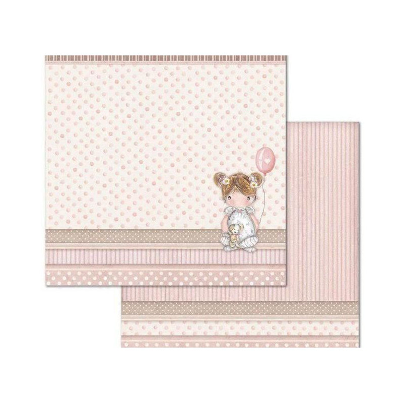 Oboustranný Papír Na Scrapbook Růžový S Holčičkou Stamperia 30 X 30 Děti Papíry Listy Potiskem Scrapbooking