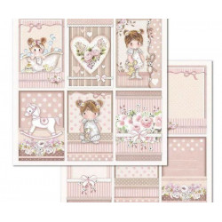 Oboustranný Papír Na Scrapbook Holčička Kartičky Stamperia 30 X 30 Děti Papíry Listy Potiskem Scrapbooking