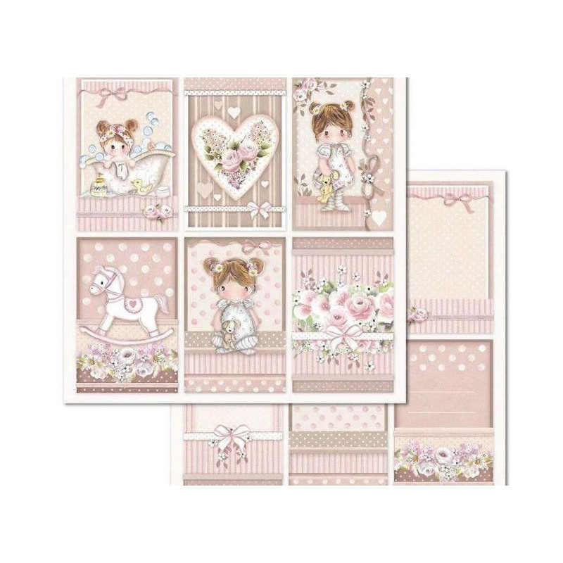 Oboustranný Papír Na Scrapbook Holčička Kartičky Stamperia 30 X 30 Děti Papíry Listy Potiskem Scrapbooking