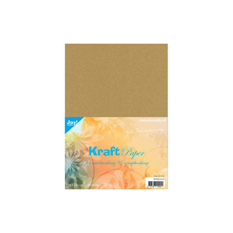 Kartonový Papír A4 Hnědý Kraft 220G/M2 (25Ks), Joy Crafts Papíry Speciální, Scrapbooking