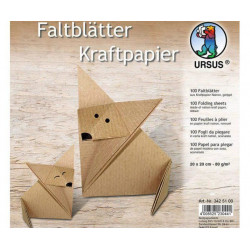 Papíry Na Origami 20X20Cm (100Ks) Kraft Ursus Technika Scrapbooking