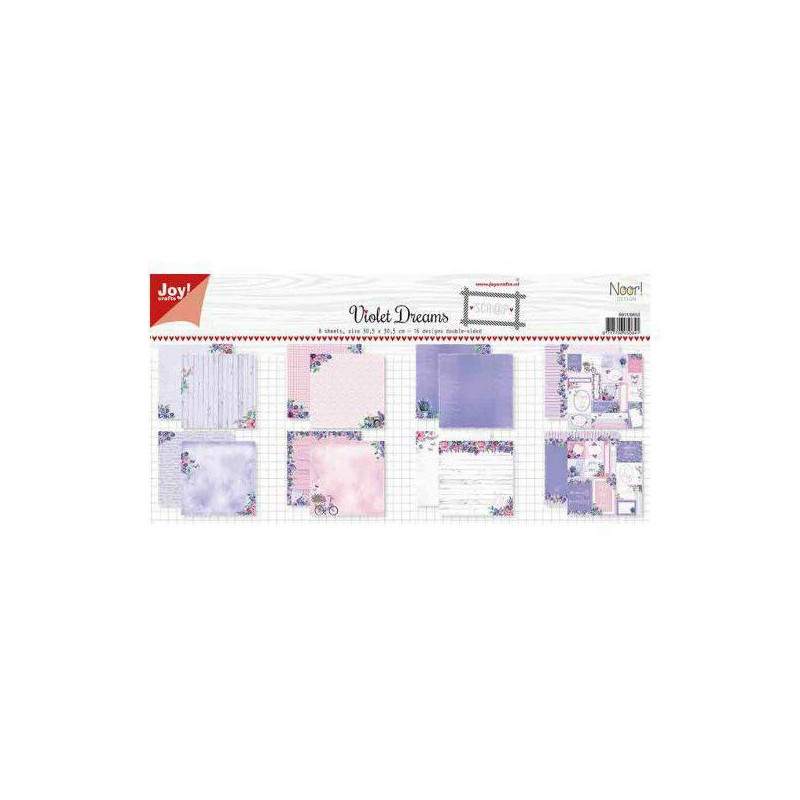 Sada Oboustranných Papírů 30, 5X30, 5Cm Violet Dreams (8Ks), Joy Crafts Papíry Sady Potiskem Scrapbooking