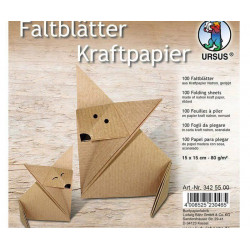 Papíry Na Origami 15X15Cm (100Ks) Kraft Ursus Technika Scrapbooking