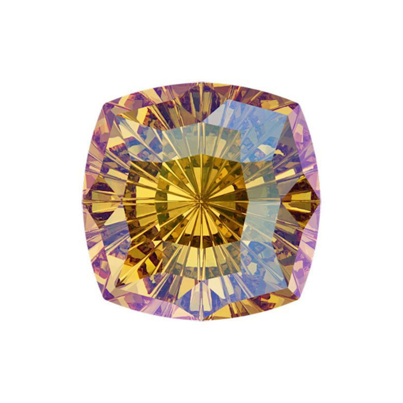 Broušený čtveratý SWAROVSKI krystal chaton Mystic Square 4460 velikost 10 mm 2 kusy