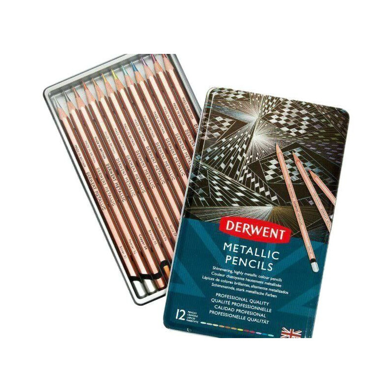 Pastelkyumělecké Metallic Pencils Sada (12Ks), Derwent Výtvarné Potřeby