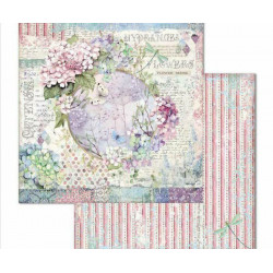 Oboustranný Papír Na Scrapbook Hortenzie Flowers Stamperia 30 X 30 Příroda Papíry Listy Potiskem Scrapbooking