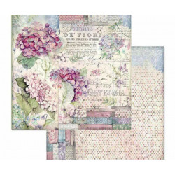 Oboustranný Papír Na Scrapbook Hortenzie Text Stamperia 30 30 Příroda Papíry Listy Potiskem Scrapbooking