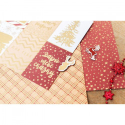 Papír na scrapbooking s kovovou fólií, Make a wish rozměry 20 x 20 cm 250 g/m2