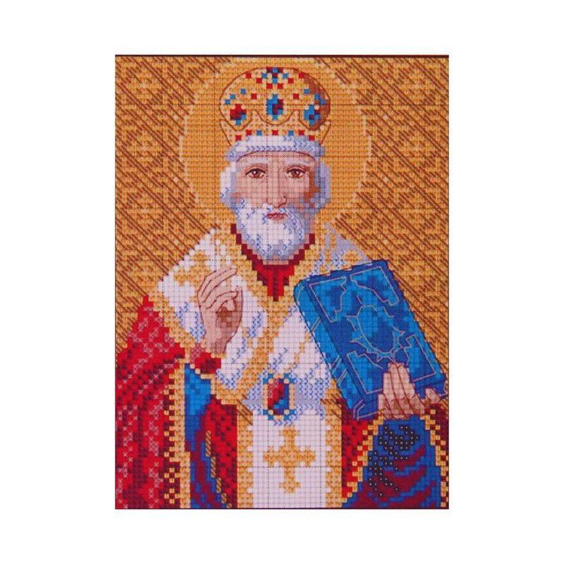 Kreativní sada - diamantová mozaika rozměr 20 x 27 cm motiv - svatý Nikolas 34 barev