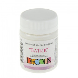 Akrylová barva na hedvábí "Batik" Decola 50 ml bílá, v plechovce