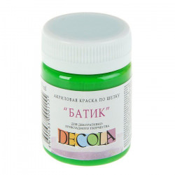 Akrylová barva na hedvábí "Batik" Decola 50 ml světle zelená, ve sklenici