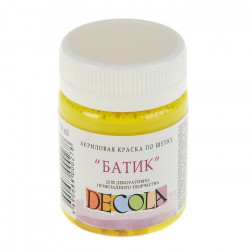 Akrylová barva na hedvábí "Batik" Decola 50 ml citronová, v plechovce