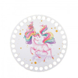 10 ks šablona na pletení "Circle. Unicorn on white" 15 cm