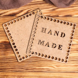 5 sad šablona na pletení "Square Hand Made" (sada 2 dílů) 15 cm MDF 3 mm