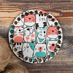 5 ks šablona na pletení "Circle Animals Anime", dno DVP velikost 15 cm