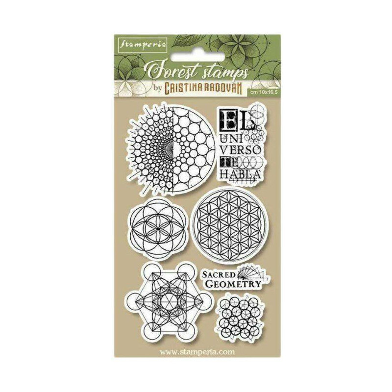 Stamperia Geometrické Vzory - Gumová Cling Razítka (7Ks), , Papír Scrapbooking